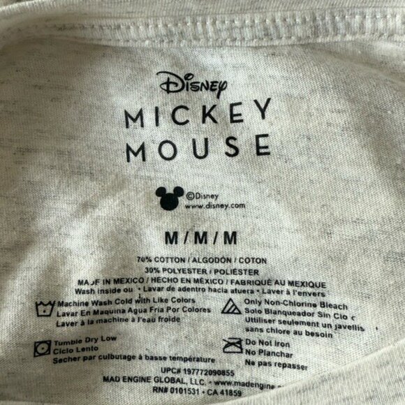 Disney Mickey & Minnie Mouse Gray T-Shirt Womens M Short Sleeve Graphic Tee - Picture 5 of 5